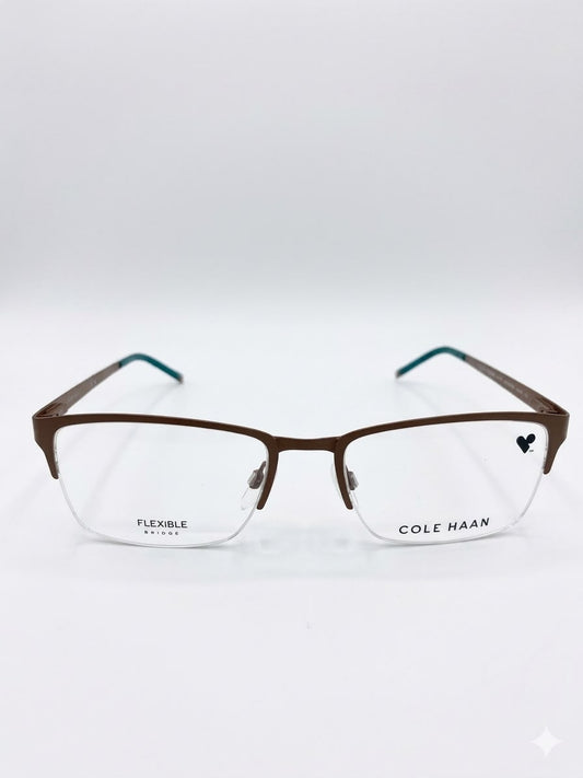 Armazón Oftálmico Cole Haan – Diseño "Flexible Bridge" en Color Café y Verde