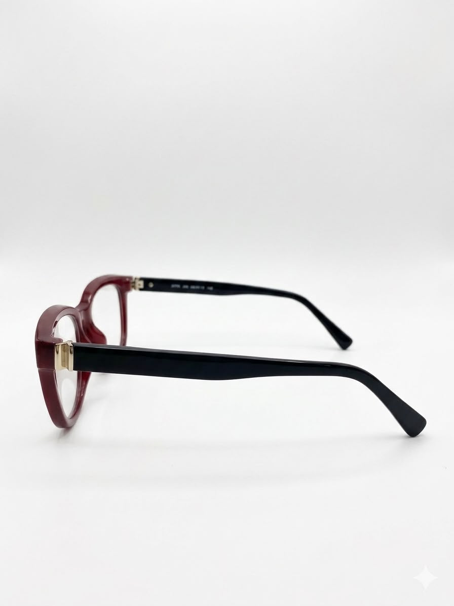 Gafas de ver Valentino en carey rojo y negro.