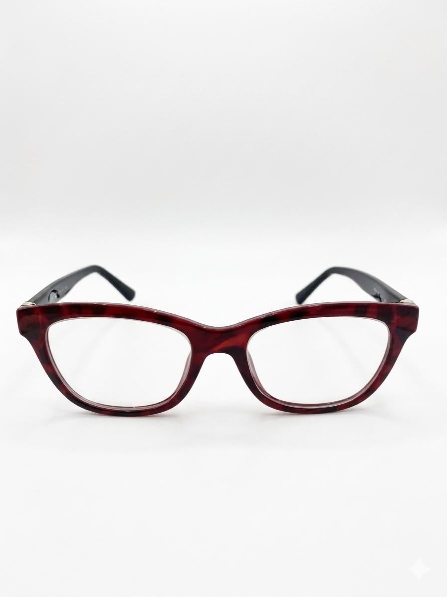 Gafas de ver Valentino en carey rojo y negro.