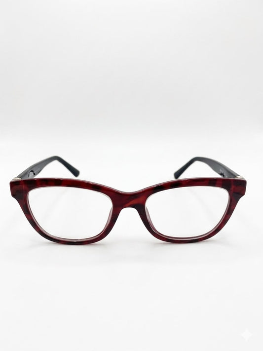 Gafas de ver Valentino en carey rojo y negro.
