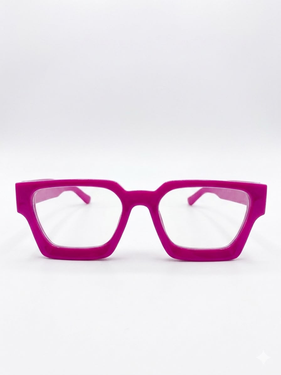 Gafas de Armazón Cuadrado en Fucsia Vibrante