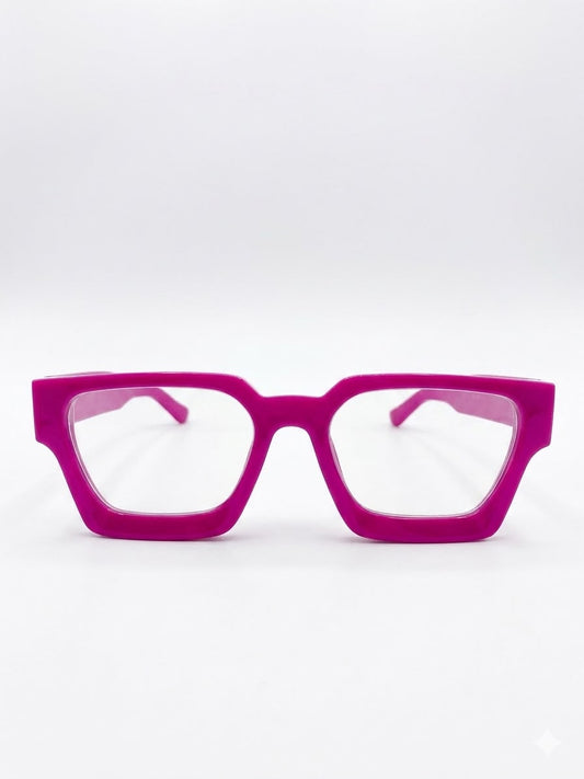 Gafas de Armazón Cuadrado en Fucsia Vibrante