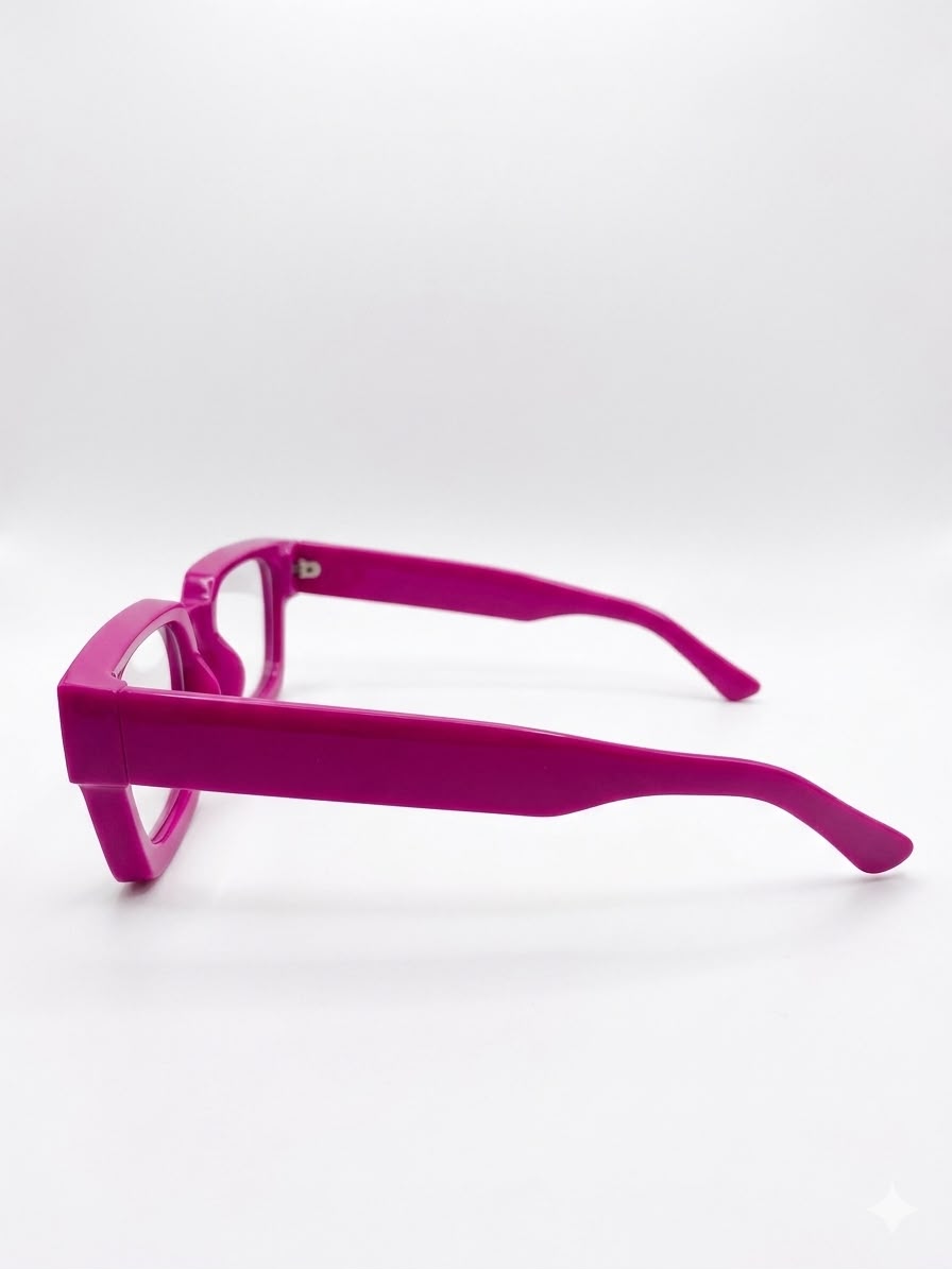 Gafas de Armazón Cuadrado en Fucsia Vibrante