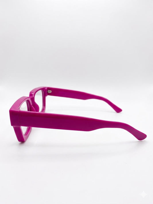 Gafas de Armazón Cuadrado en Fucsia Vibrante