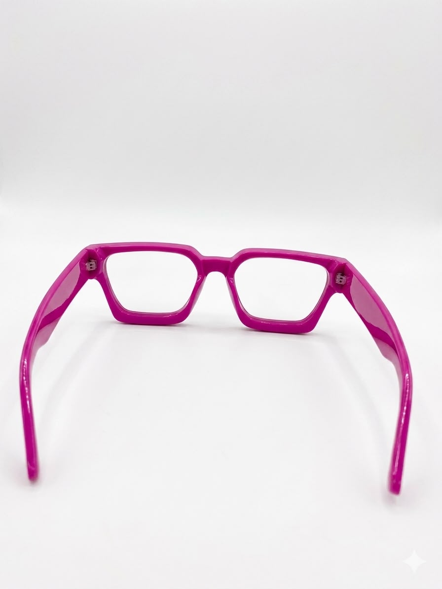 Gafas de Armazón Cuadrado en Fucsia Vibrante