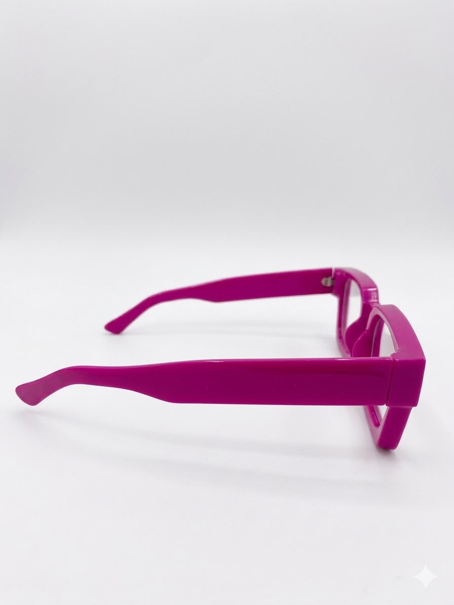 Gafas de Armazón Cuadrado en Fucsia Vibrante