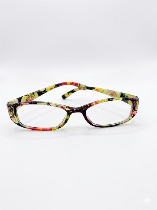 Gafas de lectura con diseño floral y dioptría