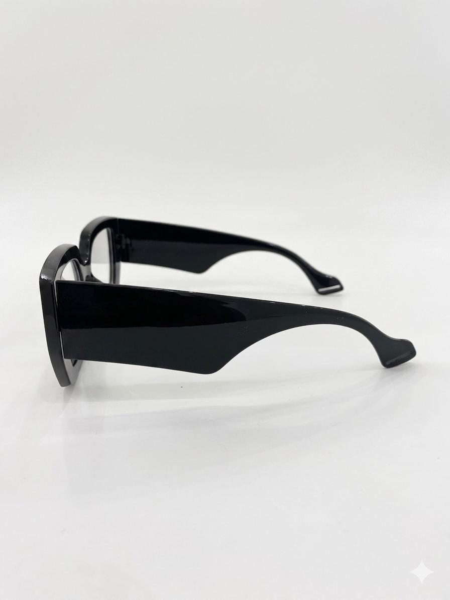 Gafas de Montura Cuadrada de Estilo Moderno - Negro Brillante