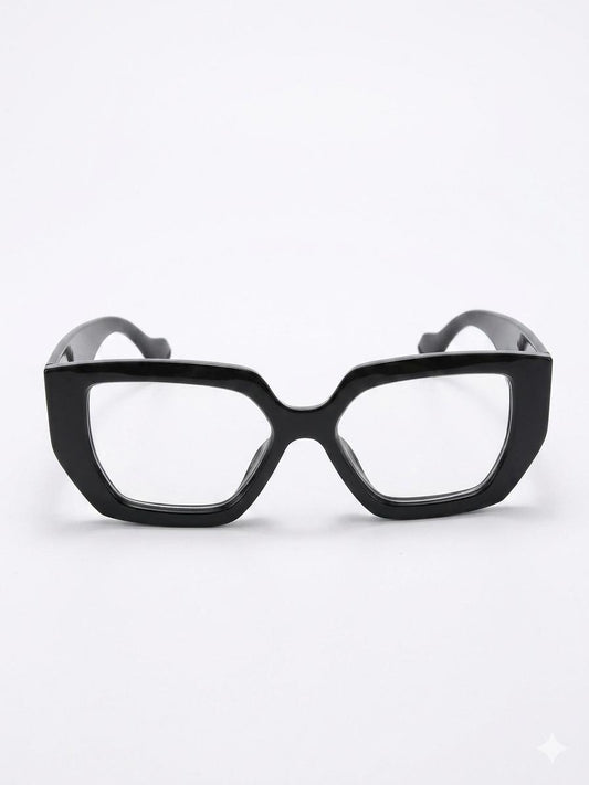 Gafas de Montura Cuadrada de Estilo Moderno - Negro Brillante
