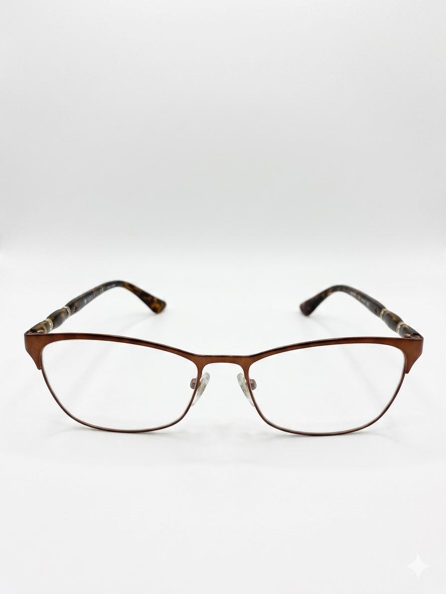 Lentes Oftálmicos Vogue con Armazón Metálico y Varillas en Carey