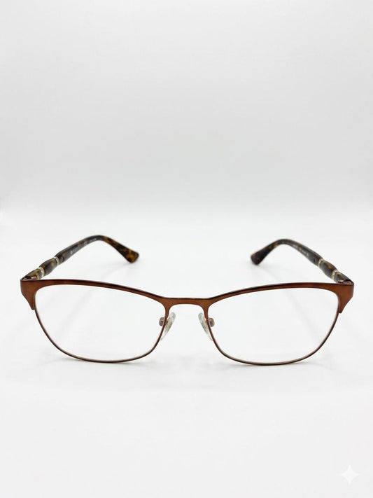 Lentes Oftálmicos Vogue con Armazón Metálico y Varillas en Carey