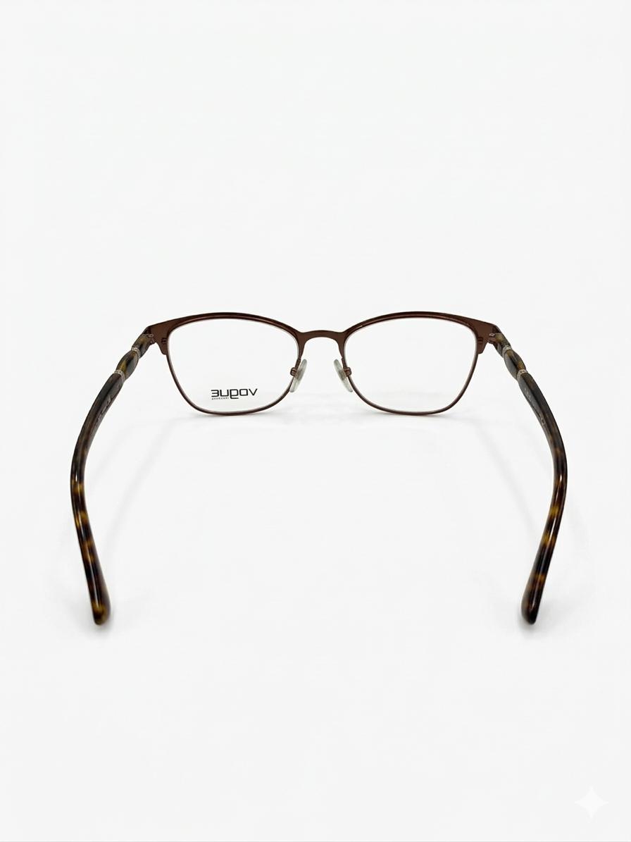 Lentes Oftálmicos Vogue con Armazón Metálico y Varillas en Carey