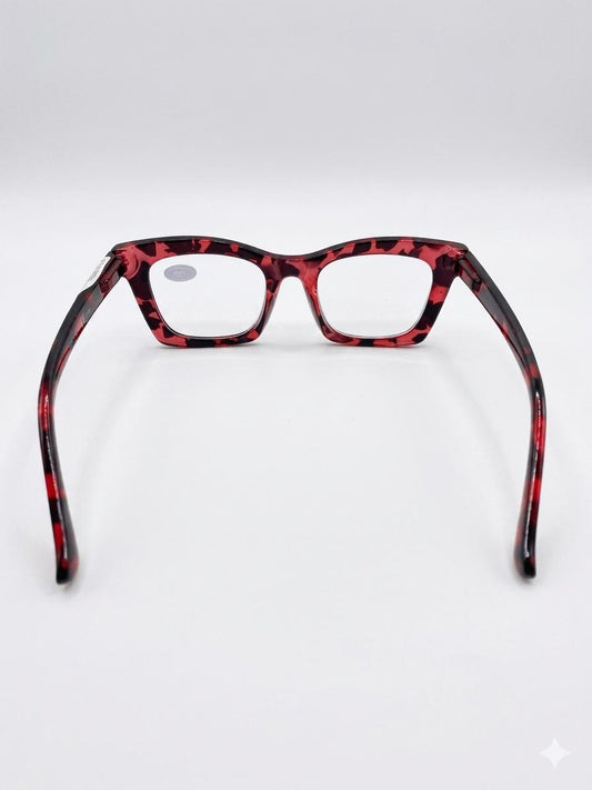 Gafas de Lectura Estilo Carey Rojo con Filtro Anti-Luz Azul