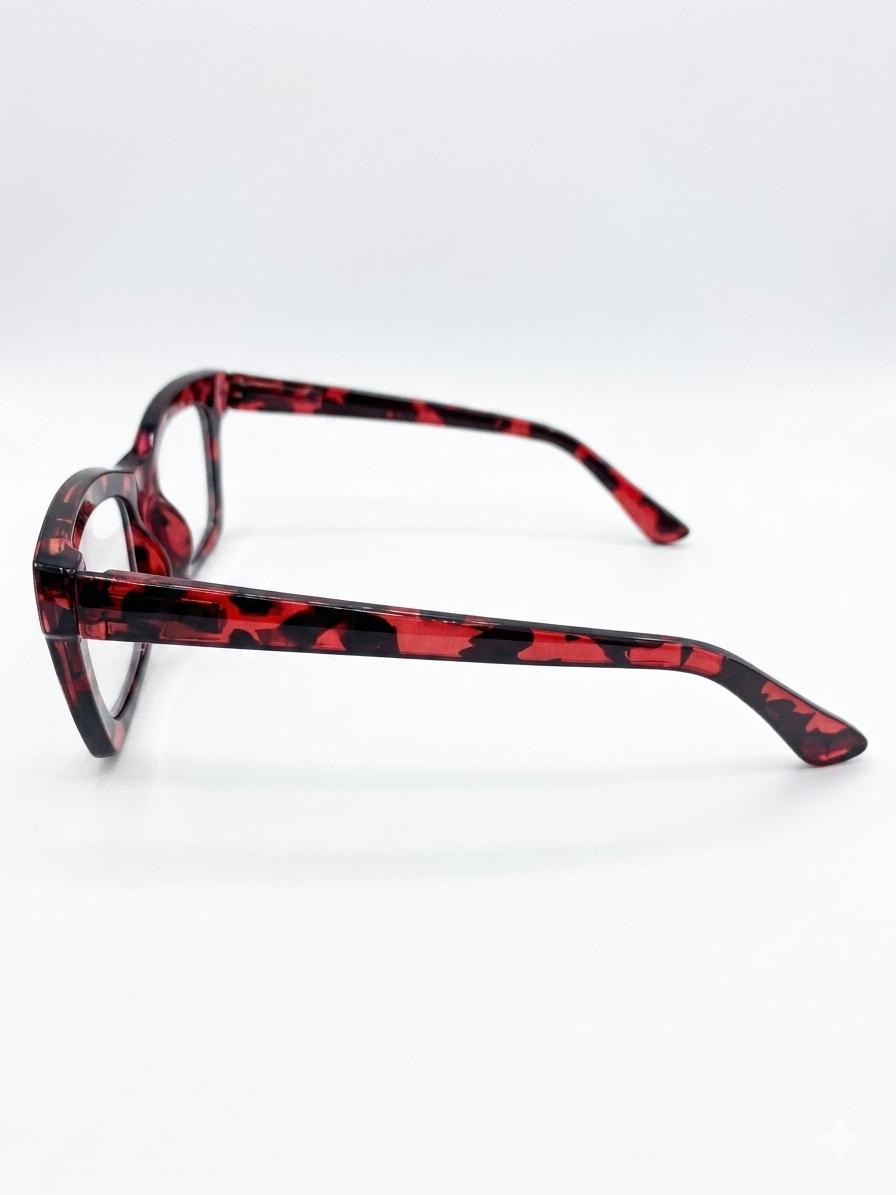 Gafas de Lectura Estilo Carey Rojo con Filtro Anti-Luz Azul