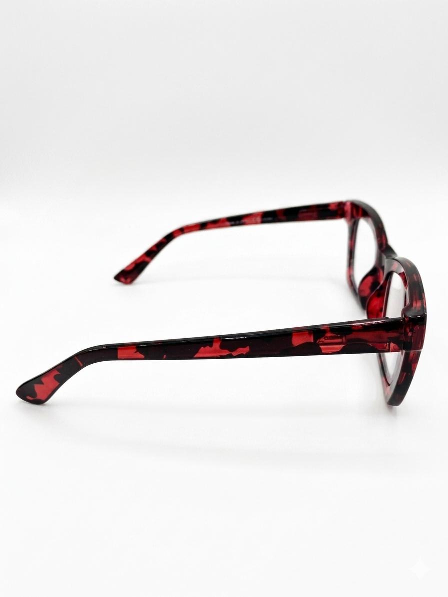 Gafas de Lectura Estilo Carey Rojo con Filtro Anti-Luz Azul