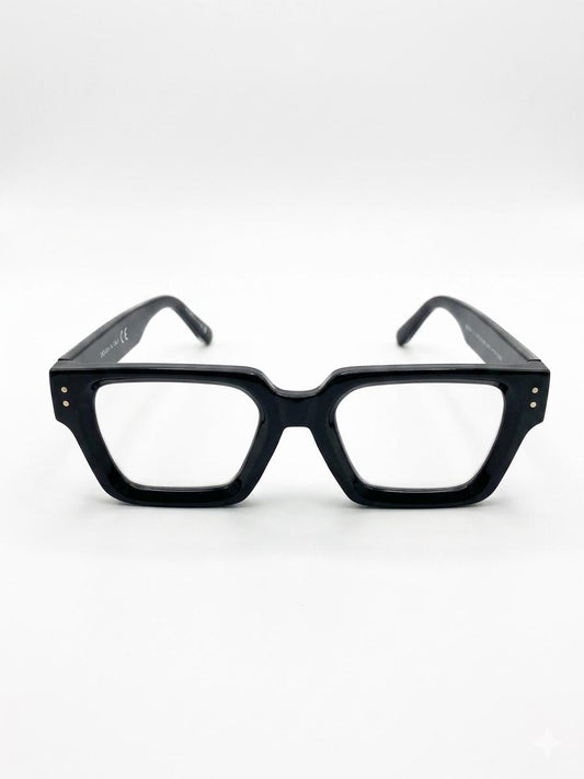 Gafas de lectura rectangulares con filtro de luz azul - Elegancia clásica con detalles metálicos