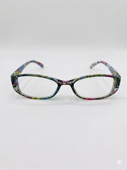 Gafas de lectura con diseño floral multicolor