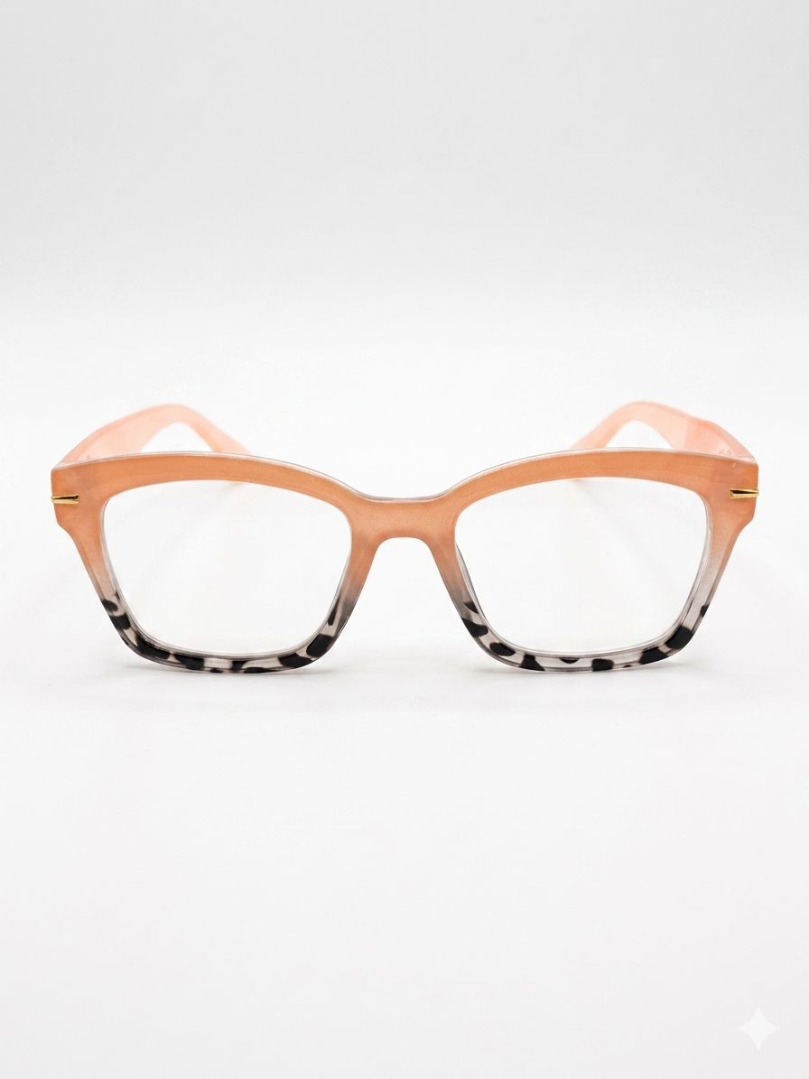 Lentes de lectura con diseño degradado y detalle en varilla.