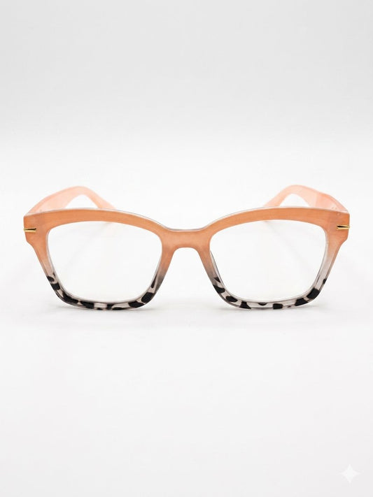 Lentes de lectura con diseño degradado y detalle en varilla.