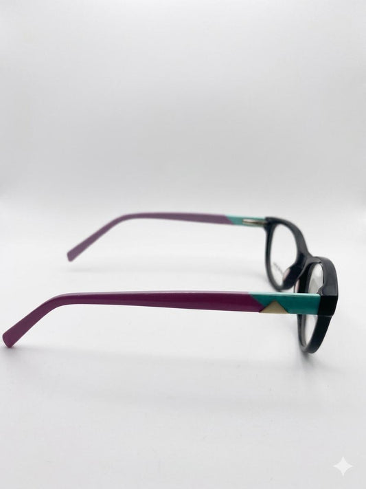 Lentes Elizabeth Arden Petites - Diseño Bicolor (Negro, Turquesa y Morado