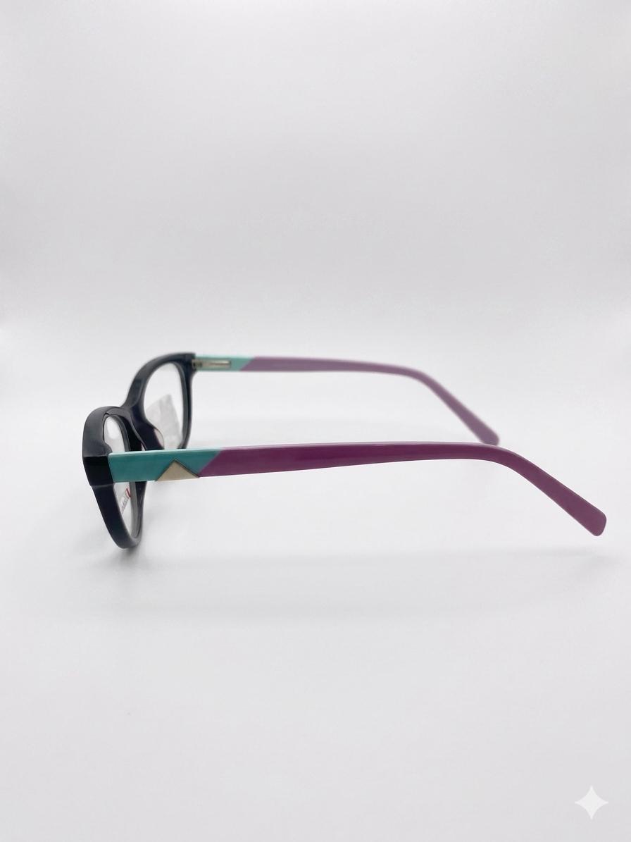Lentes Elizabeth Arden Petites - Diseño Bicolor (Negro, Turquesa y Morado