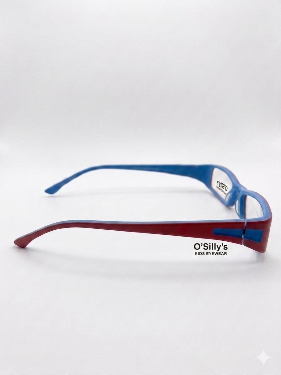 Gafas infantiles Mimito Kids Eyewear bicolor (azul y rojo).