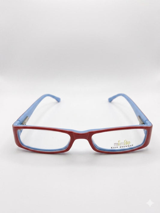 Gafas infantiles Mimito Kids Eyewear bicolor (azul y rojo).