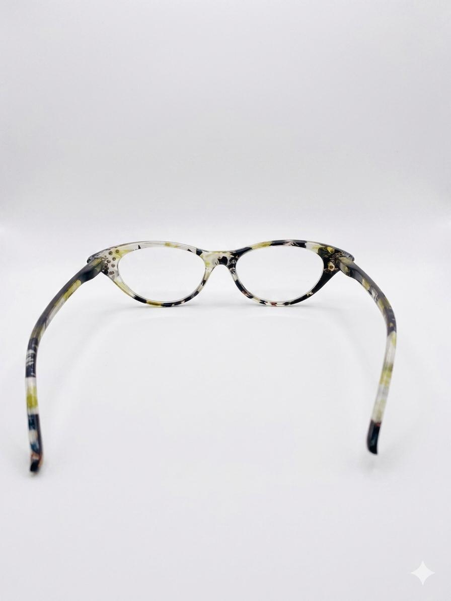 Gafas de lectura estilo "Cat-Eye" con patrón floral artístico