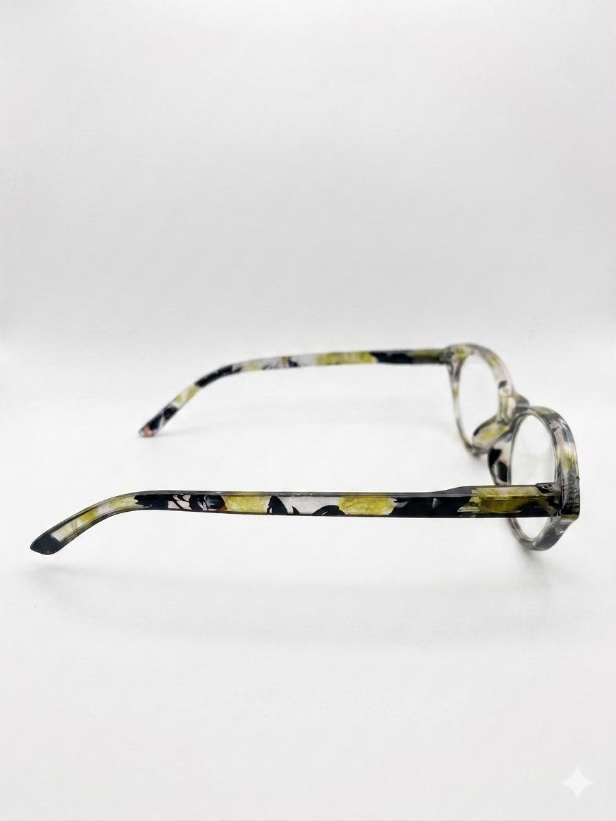 Gafas de lectura estilo "Cat-Eye" con patrón floral artístico
