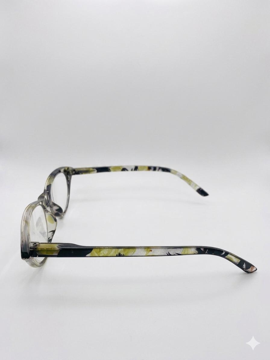 Gafas de lectura estilo "Cat-Eye" con patrón floral artístico