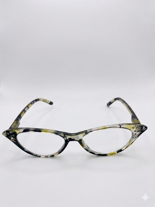 Gafas de lectura estilo "Cat-Eye" con patrón floral artístico