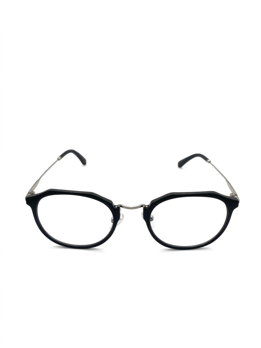 Lentes de Montura Híbrida: Diseño Elegante con Detalle en Plata