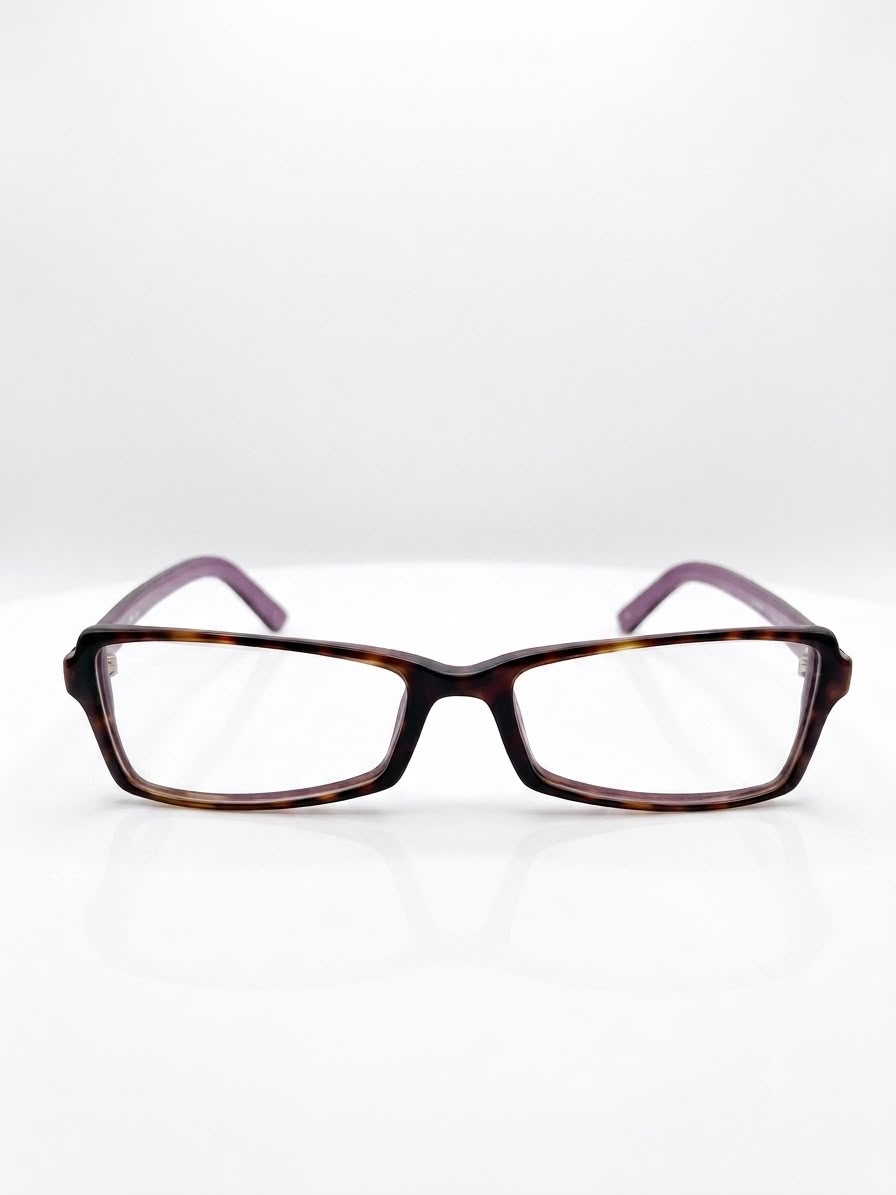 Montura para Lentes CWBliss - Diseño Rectangular Carey con Interior Morado