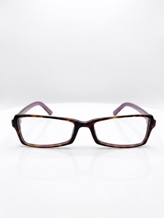 Montura para Lentes CWBliss - Diseño Rectangular Carey con Interior Morado