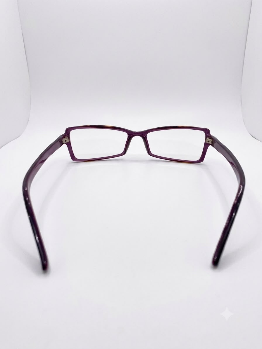 Montura para Lentes CWBliss - Diseño Rectangular Carey con Interior Morado