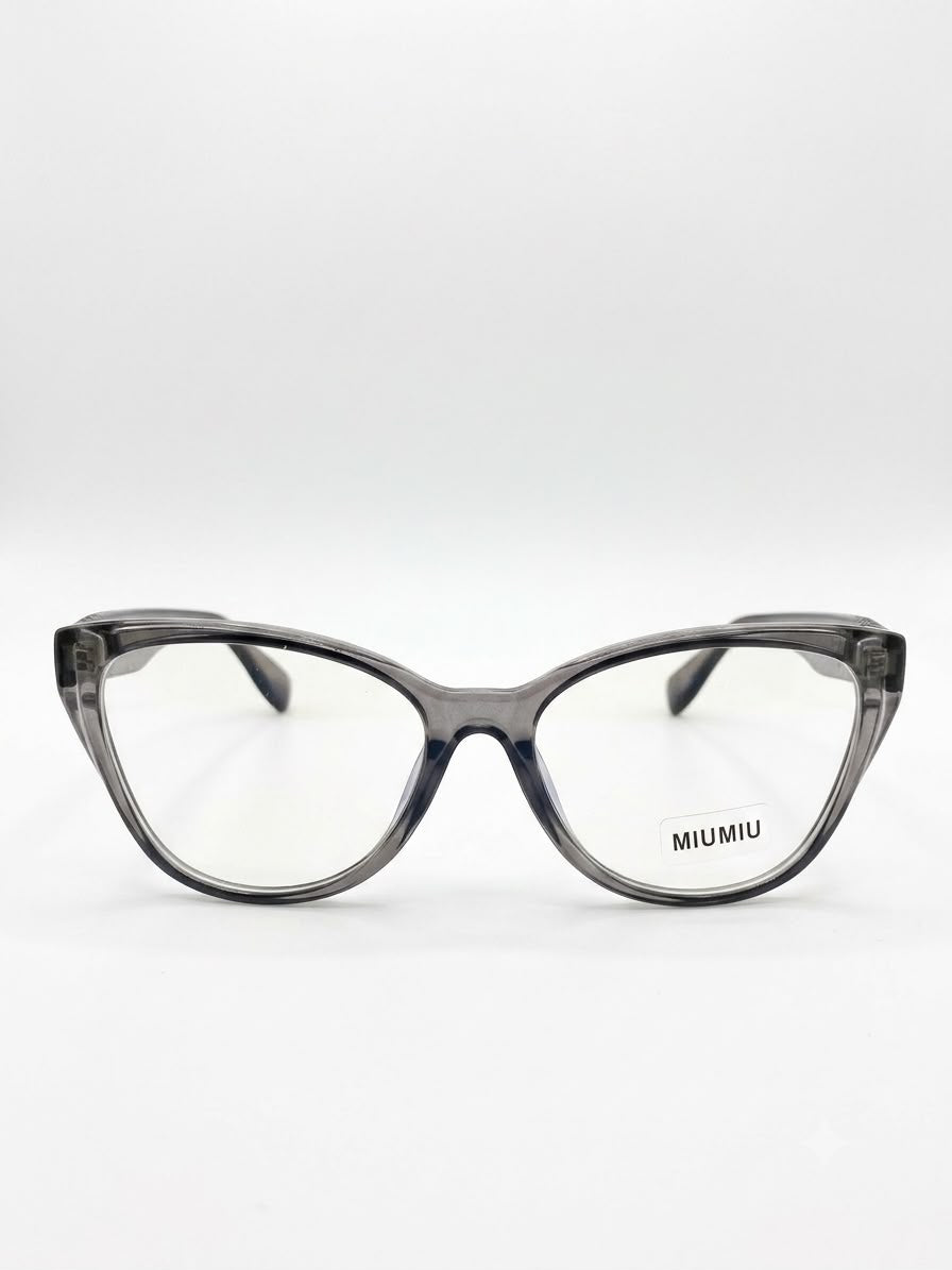 Montura para Lentes Miu Miu Estilo Cat-Eye Gris Translúcido