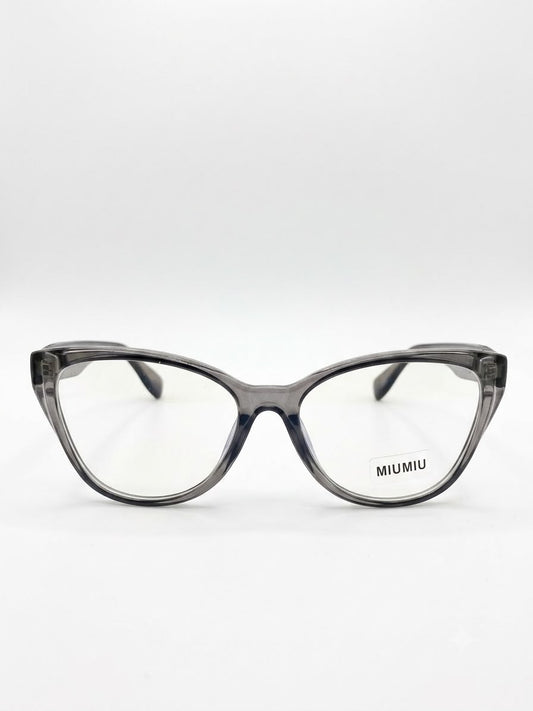 Montura para Lentes Miu Miu Estilo Cat-Eye Gris Translúcido