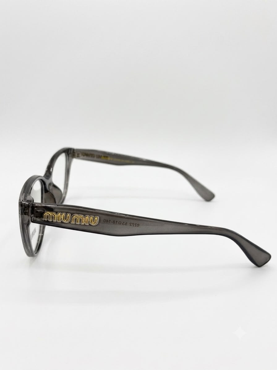 Montura para Lentes Miu Miu Estilo Cat-Eye Gris Translúcido