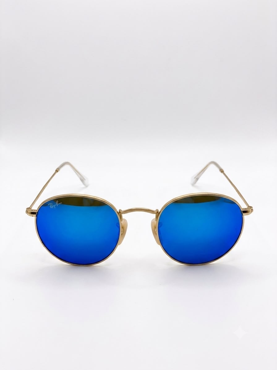 Lentes de Sol Ray-Ban Estilo "Round Metal" - Montura Dorada (Clásicos y Espejados)