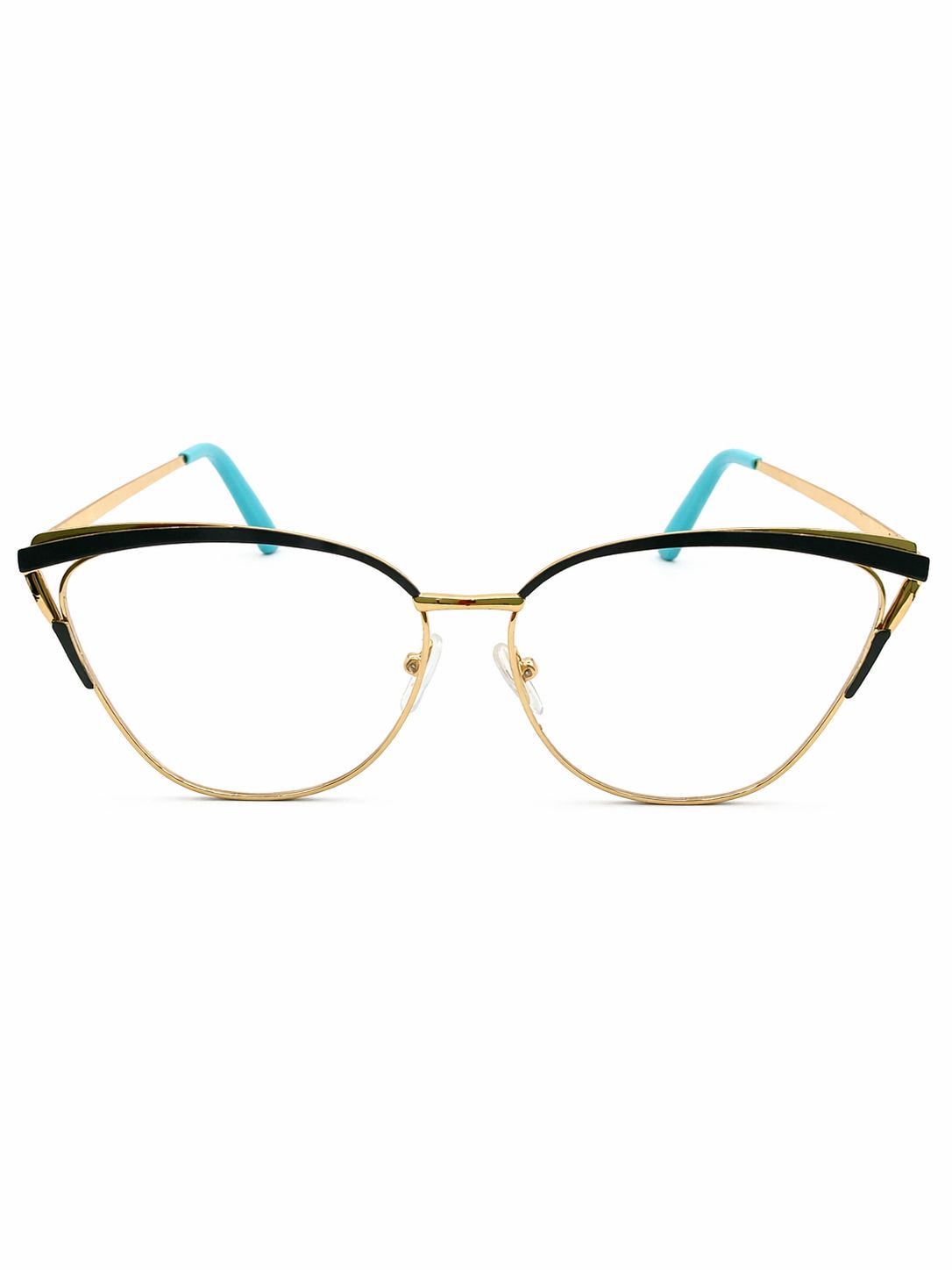 Gafas Cat-Eye Elegantes con Detalles Turquesas