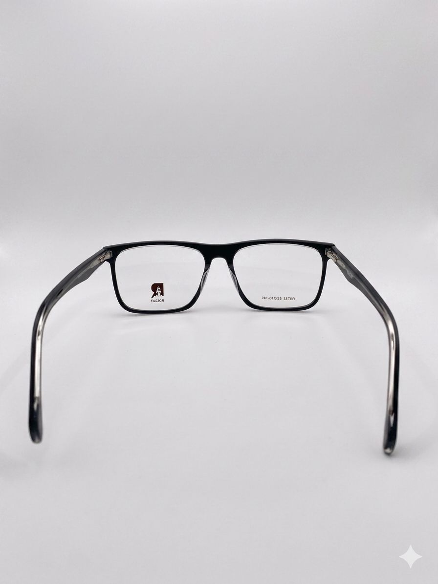 Lentes Rocket R3732 | Estilo Ejecutivo Rectangular – Negro Brillante Prem