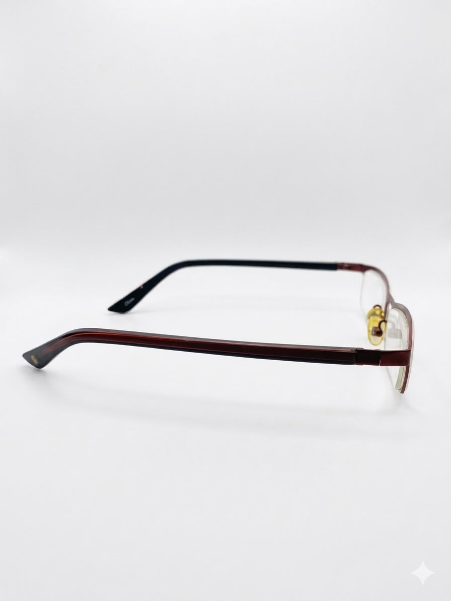 Montura de Gafas Elegantes en Tono Borgoña - Diseño Minimalista